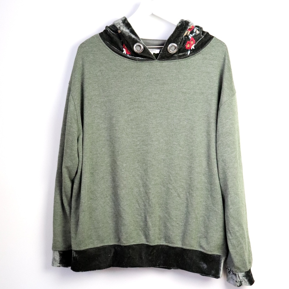 Umgee Embroidered Long Sleeve Hooded Sweater